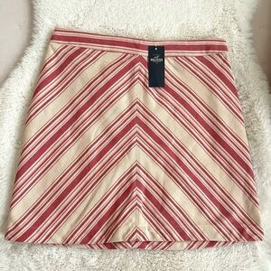 Hollister Red and Cream Chevron Skirt